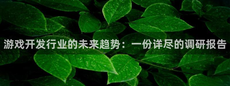 完美电竞代理注册不了：游戏开发行业的未来趋势：一份详尽的调研报告